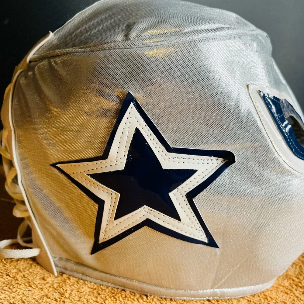 Dallas Cowboys style wrestler mask, Dallas Football Mexican Wrestler style mask
